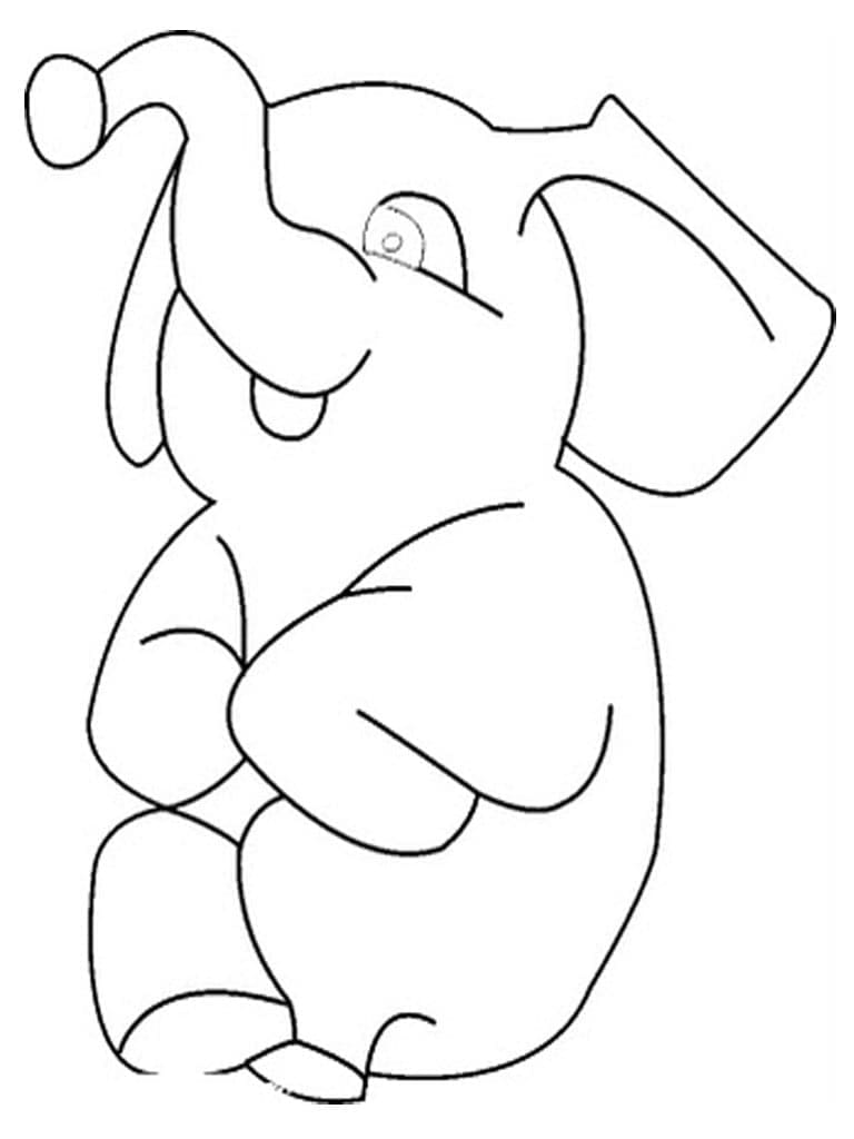Sjov Elefantsittning Tegninger til Farvelægning