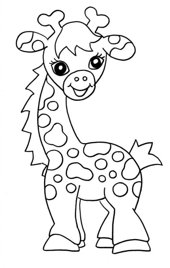 Sjov Lille Giraf Tegninger til Farvelægning