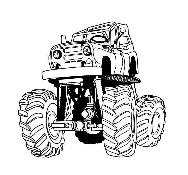 Sjov Monster Lastbil Tegninger til Farvelægning