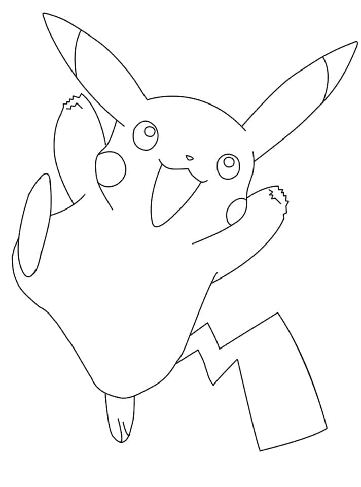 Sjov Pikachu-Springning Tegninger til Farvelægning