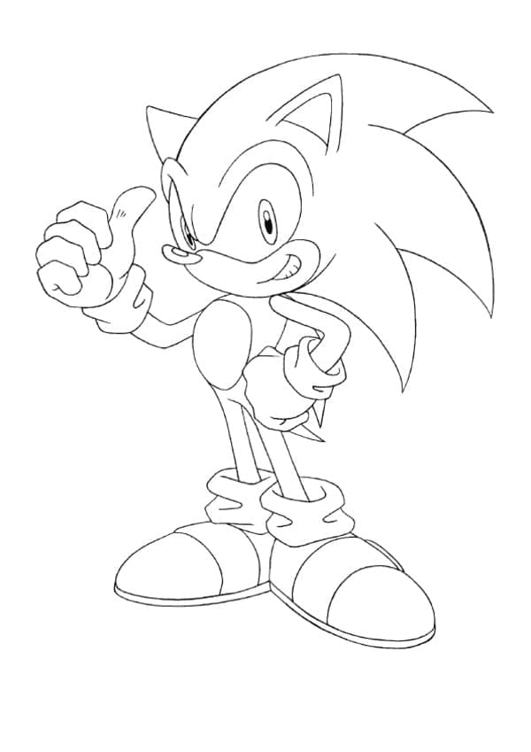Sjov Sonic Stående Tegninger til Farvelægning