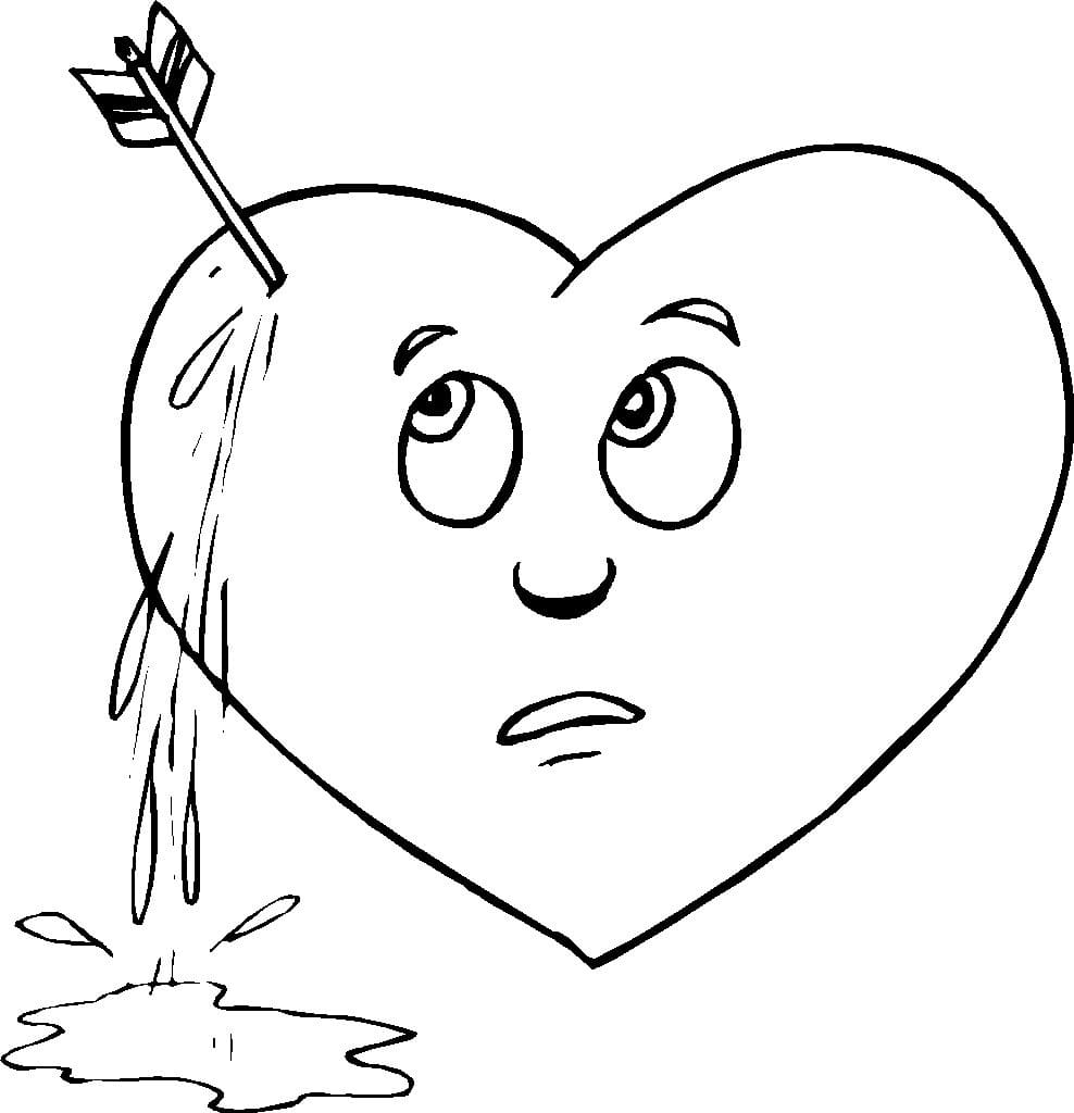 Smertefuldt Hjerte Tegninger til Farvelægning