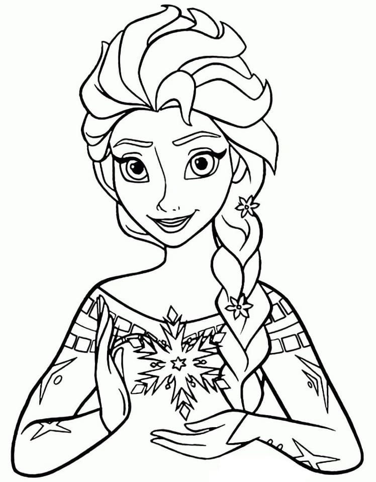 Smilende Elsa Tegninger til Farvelægning