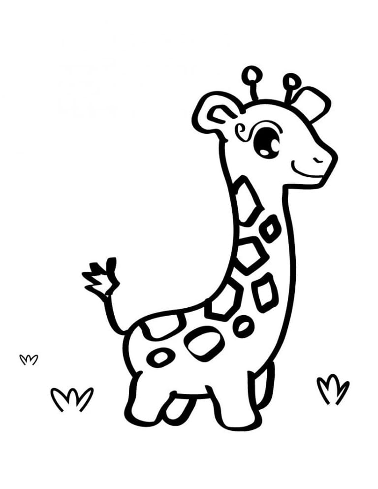 Smilende Giraf Tegninger til Farvelægning