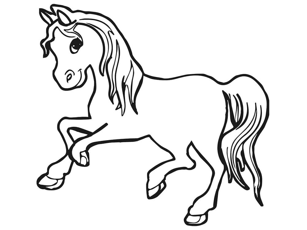 Smilende Sød Hest Tegninger til Farvelægning
