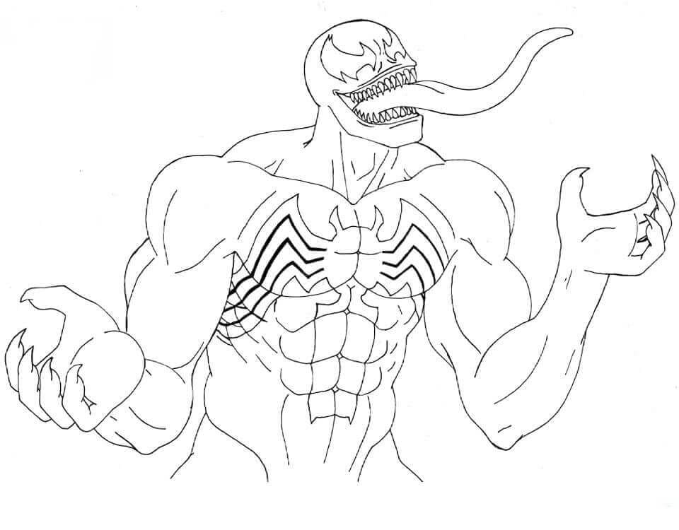 Smilende Venom Tegninger til Farvelægning