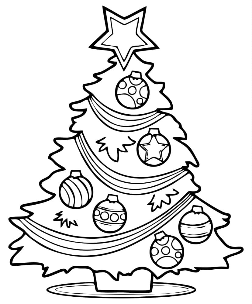 Smukt Juletræ Tegninger til Farvelægning