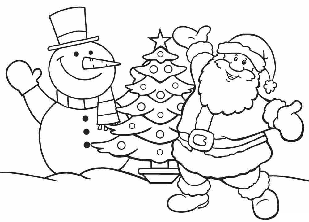 Snemand Og Julemand Tegninger til Farvelægning