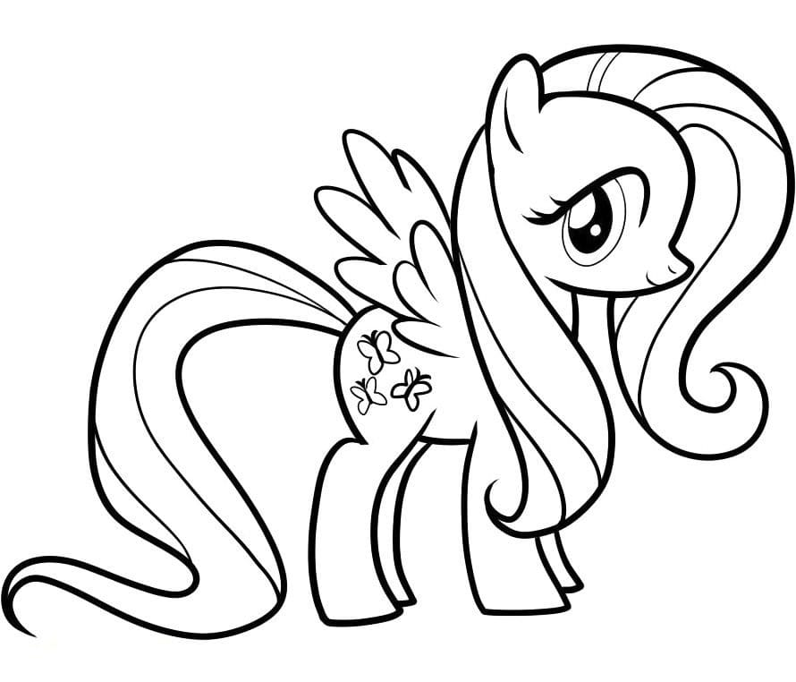 Sød Fluttershy My Little Pony Tegninger til Farvelægning