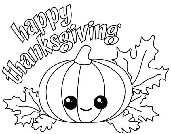 Sød Thanksgiving græskar Tegninger til Farvelægning