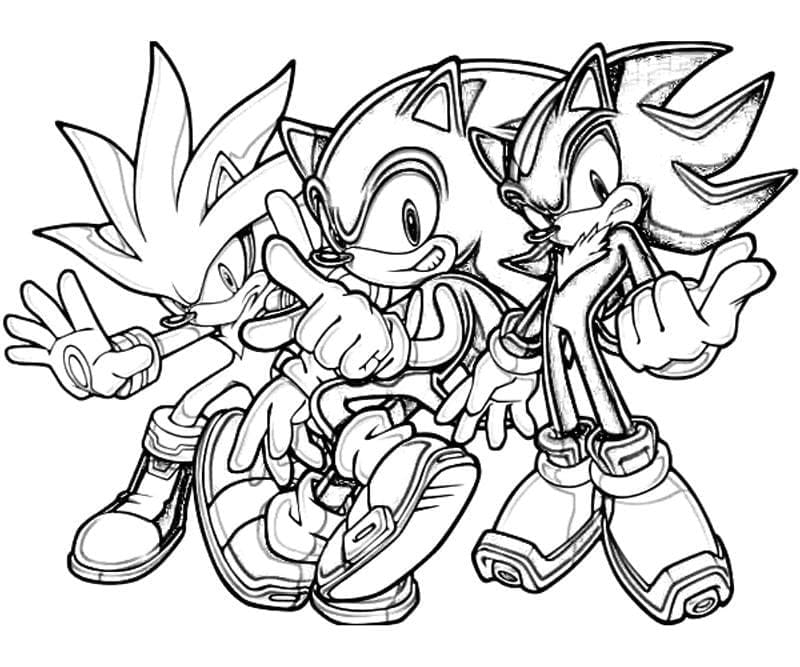Sonic Med Venner Tegninger til Farvelægning