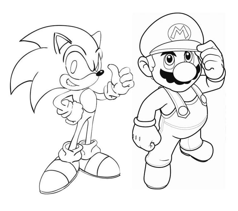 Sonic Og Mario Tegninger til Farvelægning
