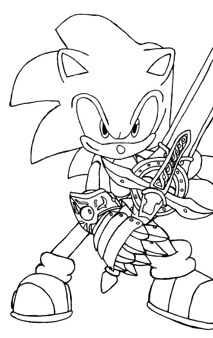 Sonic Og Sværd Tegninger til Farvelægning