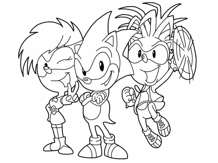Sonic Og Venner Tegninger til Farvelægning
