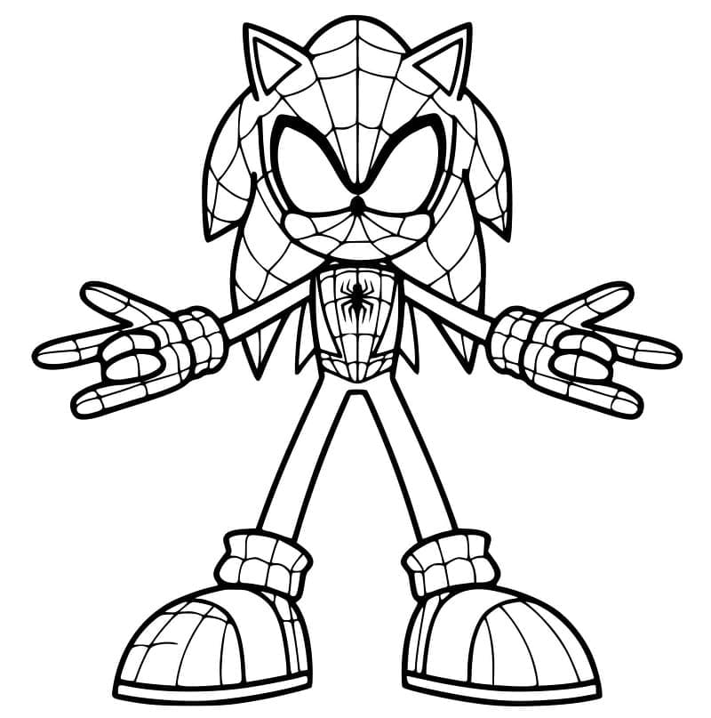 Sonic Spiderman Tegninger til Farvelægning