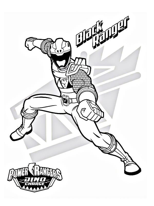 Sorte Power Rangers Tegninger til Farvelægning