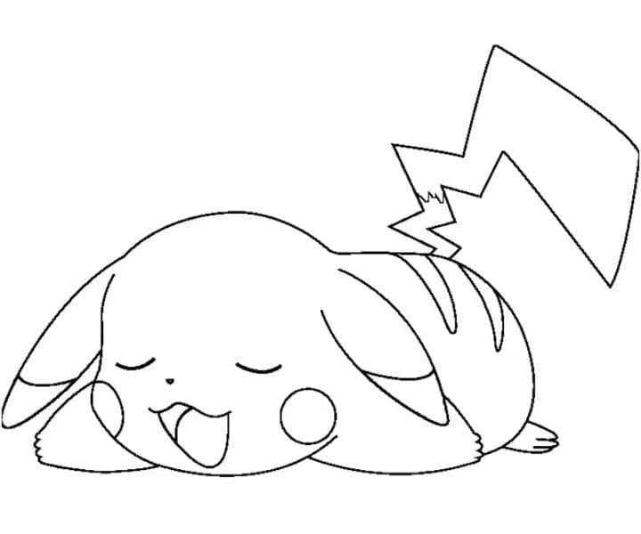 Sovende Pikachu Tegninger til Farvelægning