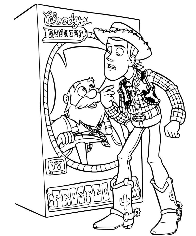 Stinky Pete og Woody Toy Story Tegninger til Farvelægning