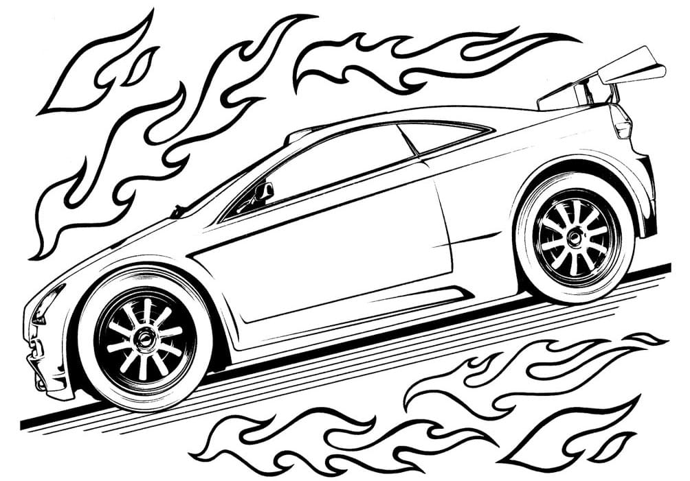 Super bil Hot Wheels Tegninger til Farvelægning