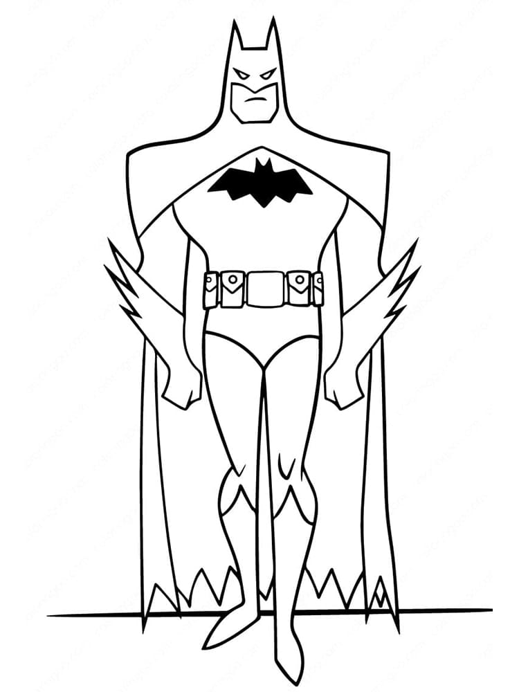 Superhelt Batman Stående Tegninger til Farvelægning