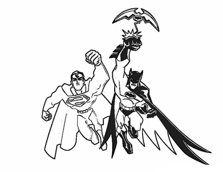 Superman Og Batman Tegninger til Farvelægning