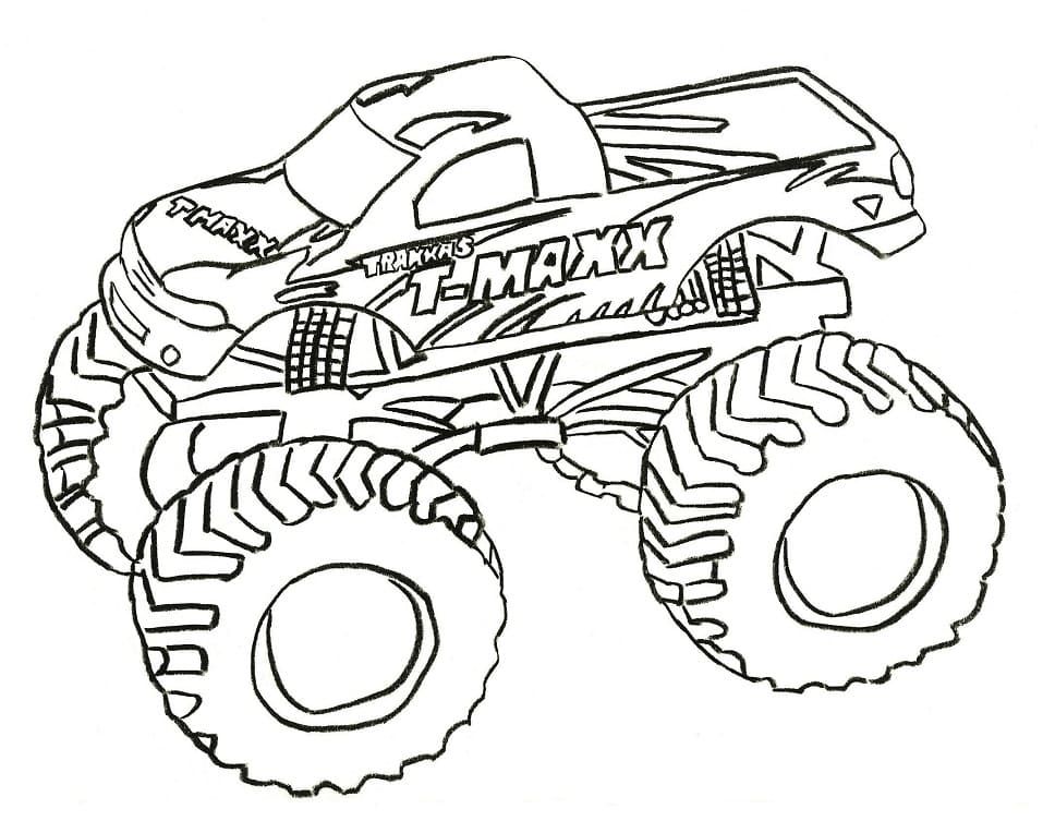 T-Maxx Monstervogn Tegninger til Farvelægning
