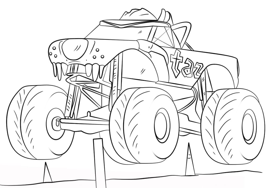 Taz Monster Lastbil Tegninger til Farvelægning