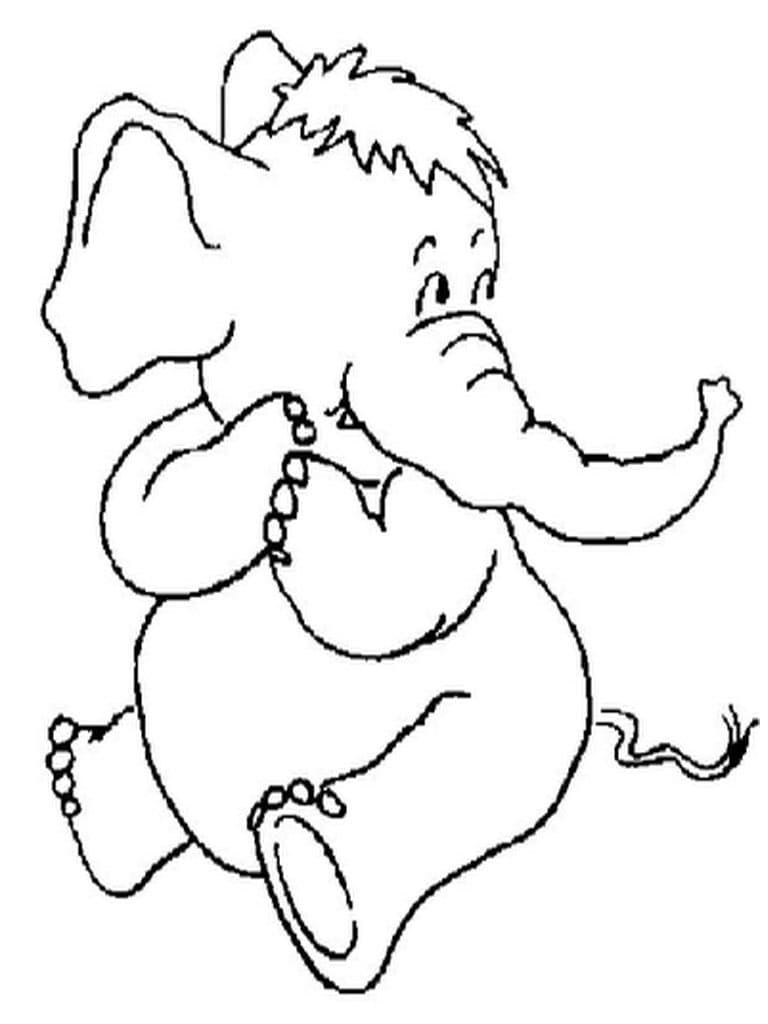 Tegnefilm Elefant Sidder Tegninger til Farvelægning