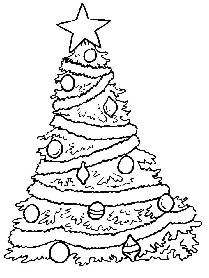 Tegning Af Juletræ Med Stjerner Tegninger til Farvelægning