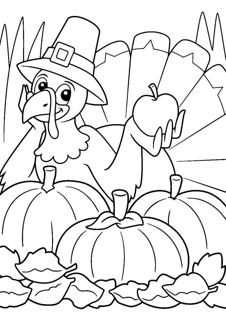 Thanksgiving kalkun Tegninger til Farvelægning