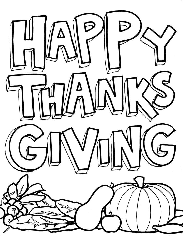 Thanksgiving udskrivbar Tegninger til Farvelægning