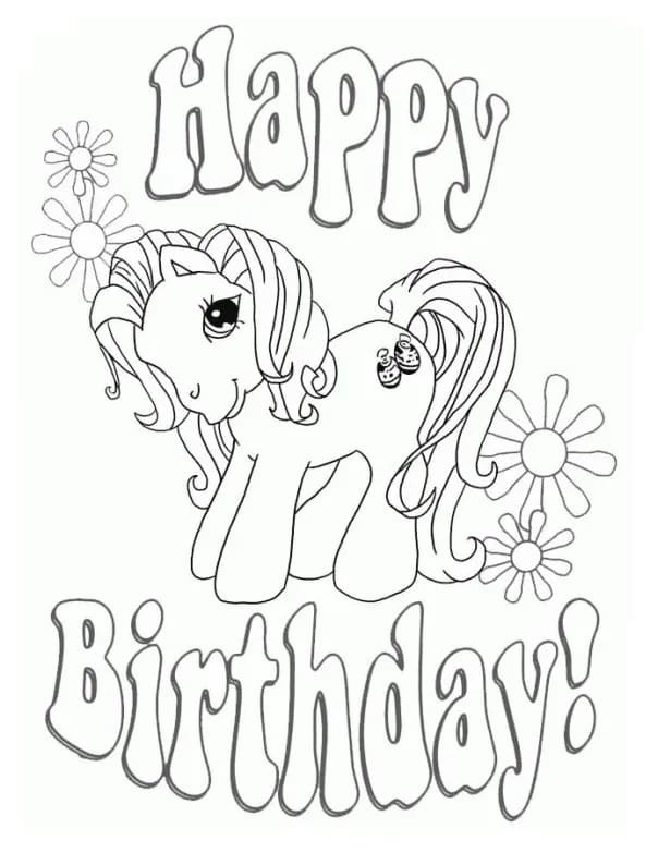 Tillykke Med Fødselsdagen My Little Pony Tegninger til Farvelægning