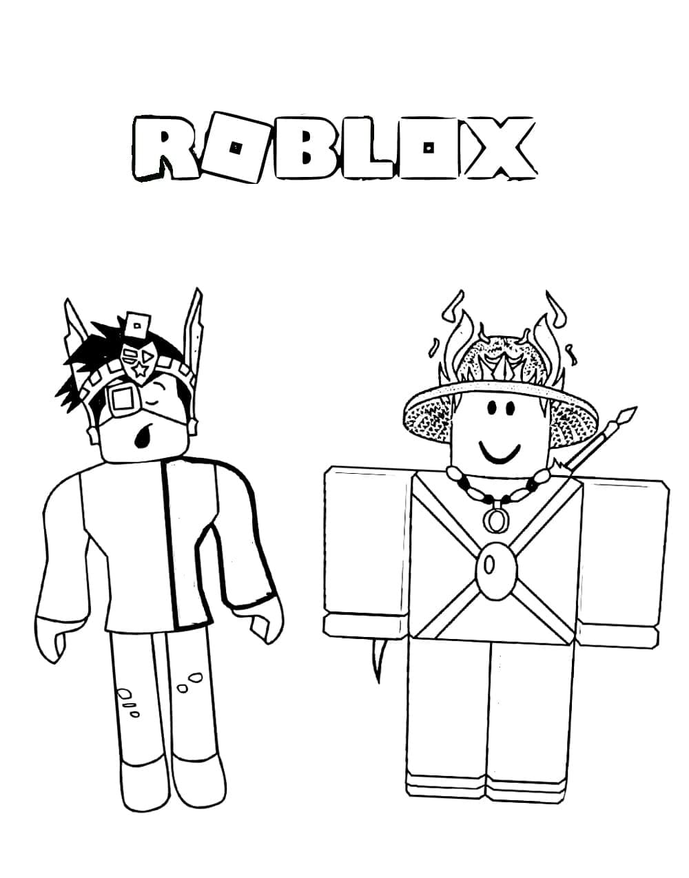 To Karakterer I Roblox Tegninger til Farvelægning