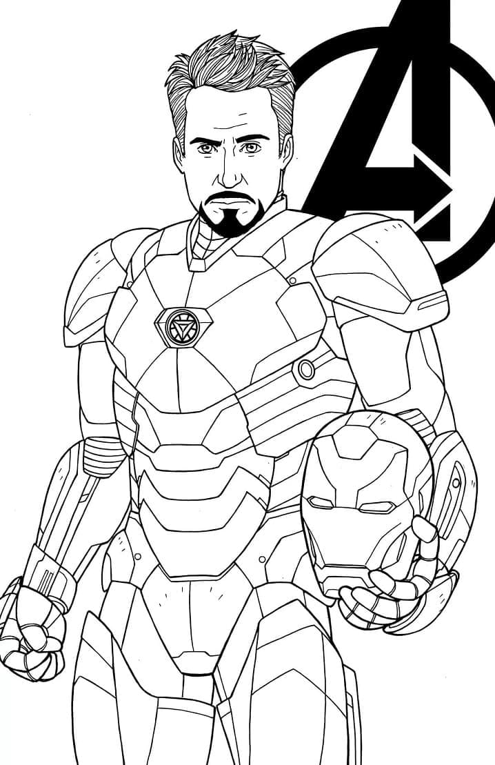 Tony Stark Iron Man Holder Hjelm Tegninger til Farvelægning