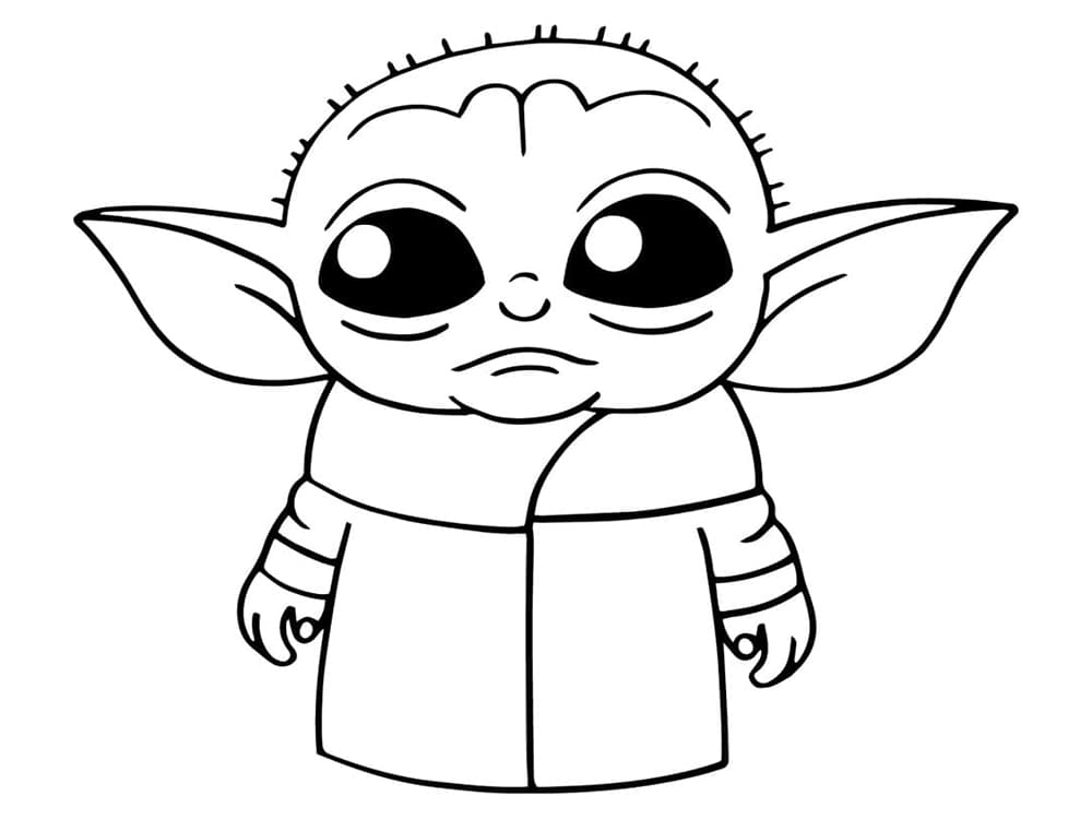 Trist Baby Yoda Tegninger til Farvelægning