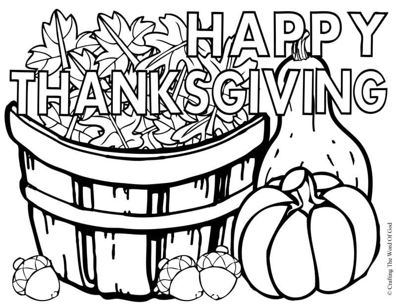 Udskrivbart Glædelig Thanksgiving Tegninger til Farvelægning