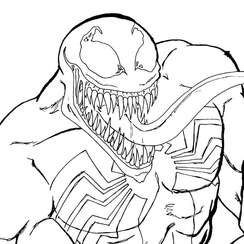 Uhyggelig Venom Tegninger til Farvelægning