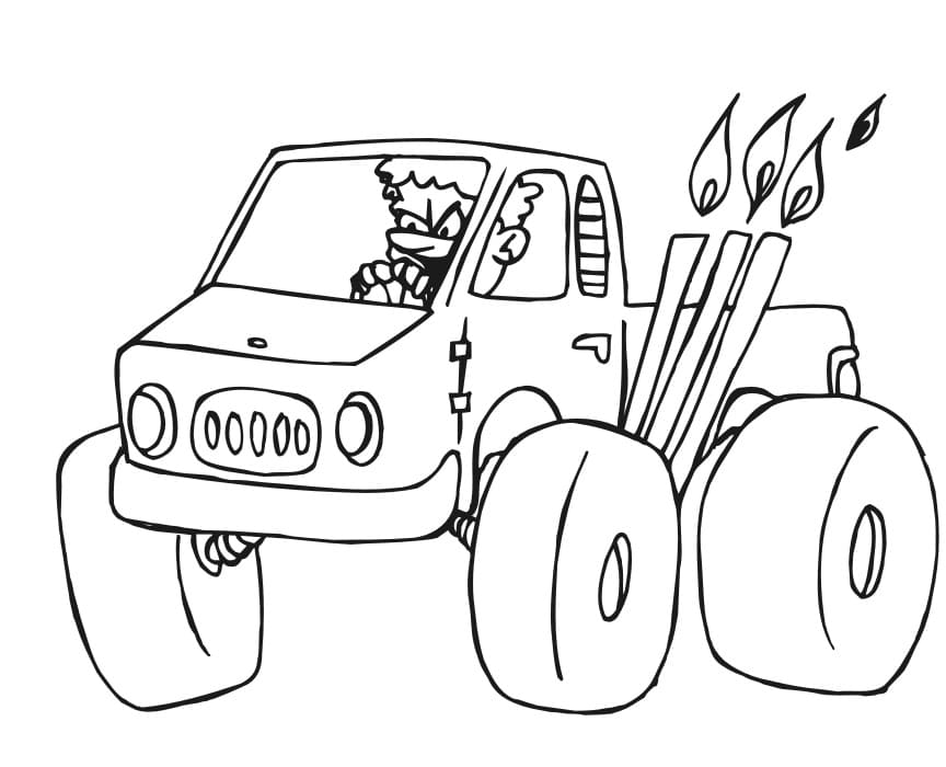 Utrolig Monster Lastbil Tegninger til Farvelægning