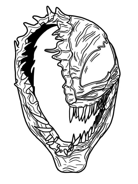 Venom Maske Tegninger til Farvelægning
