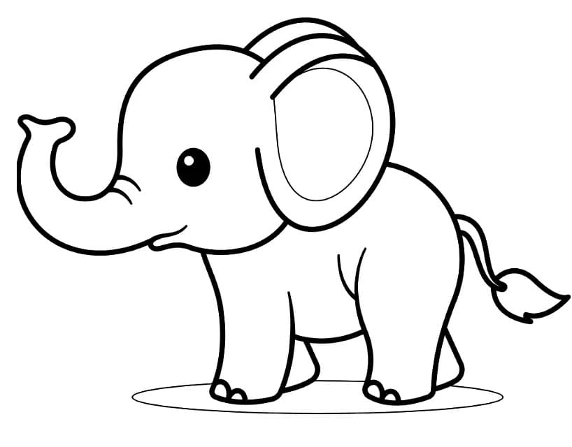 Yndig Elefant Tegninger til Farvelægning