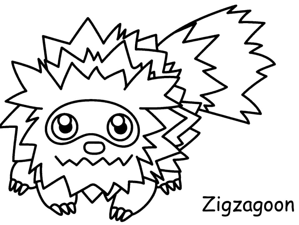 Zigzagoon Pokemon Tegninger til Farvelægning