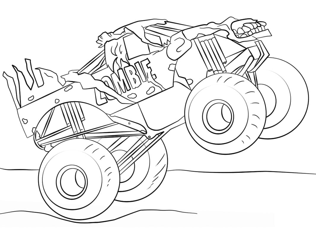 Zombie Monster Lastbil Tegninger til Farvelægning
