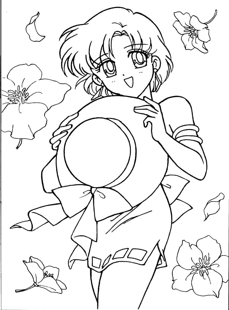 Ami Mizuno fra Sailor Moon Tegninger til Farvelægning