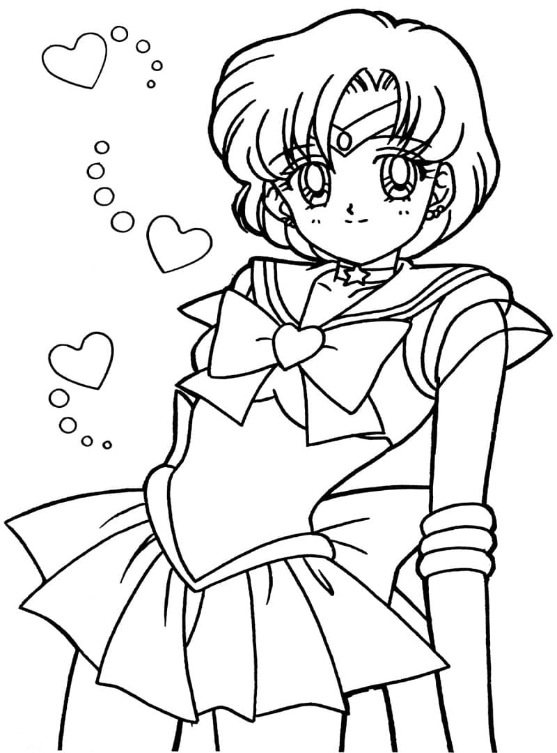 Ami Mizuno Sailor Mercury Tegninger til Farvelægning