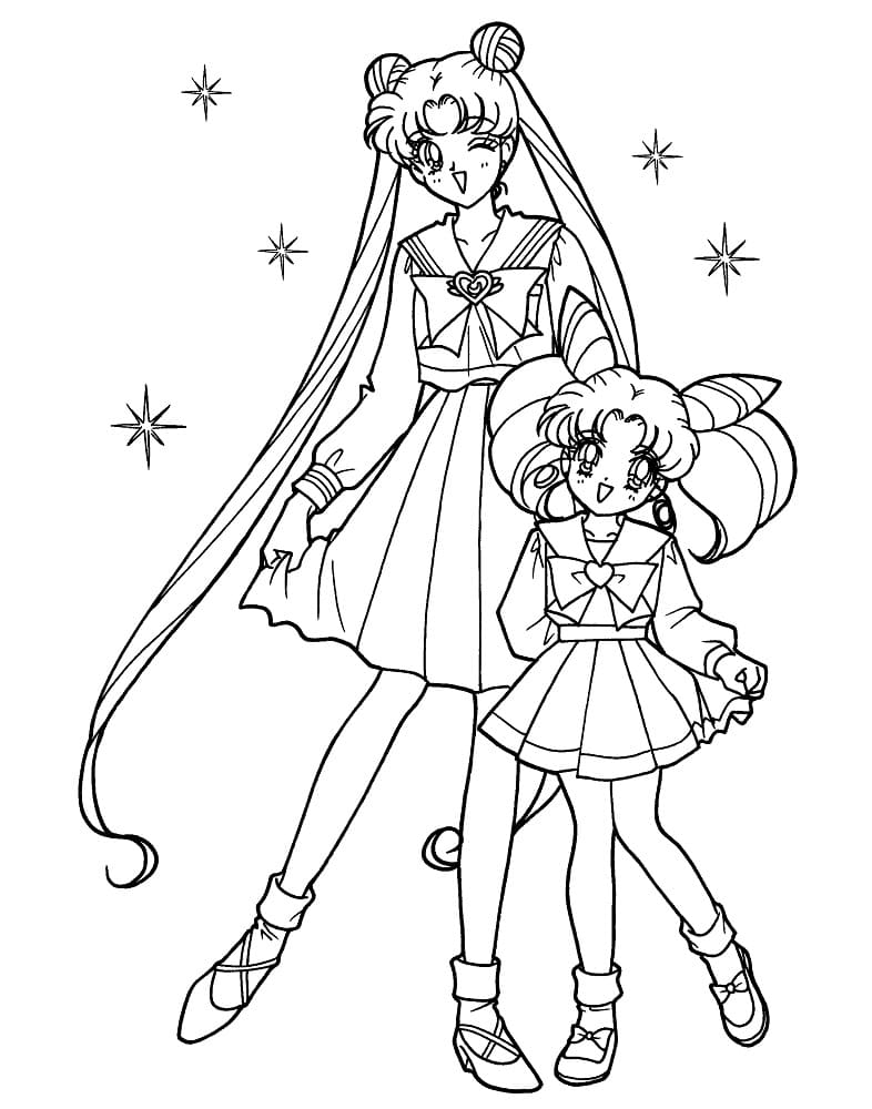 Anime Sailor Moon Tegninger til Farvelægning