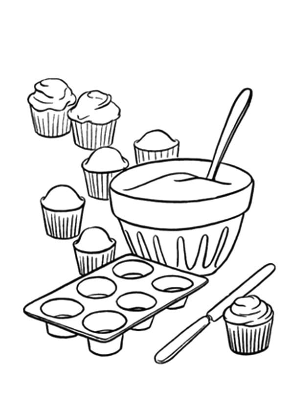 At lave cupcakes Tegninger til Farvelægning