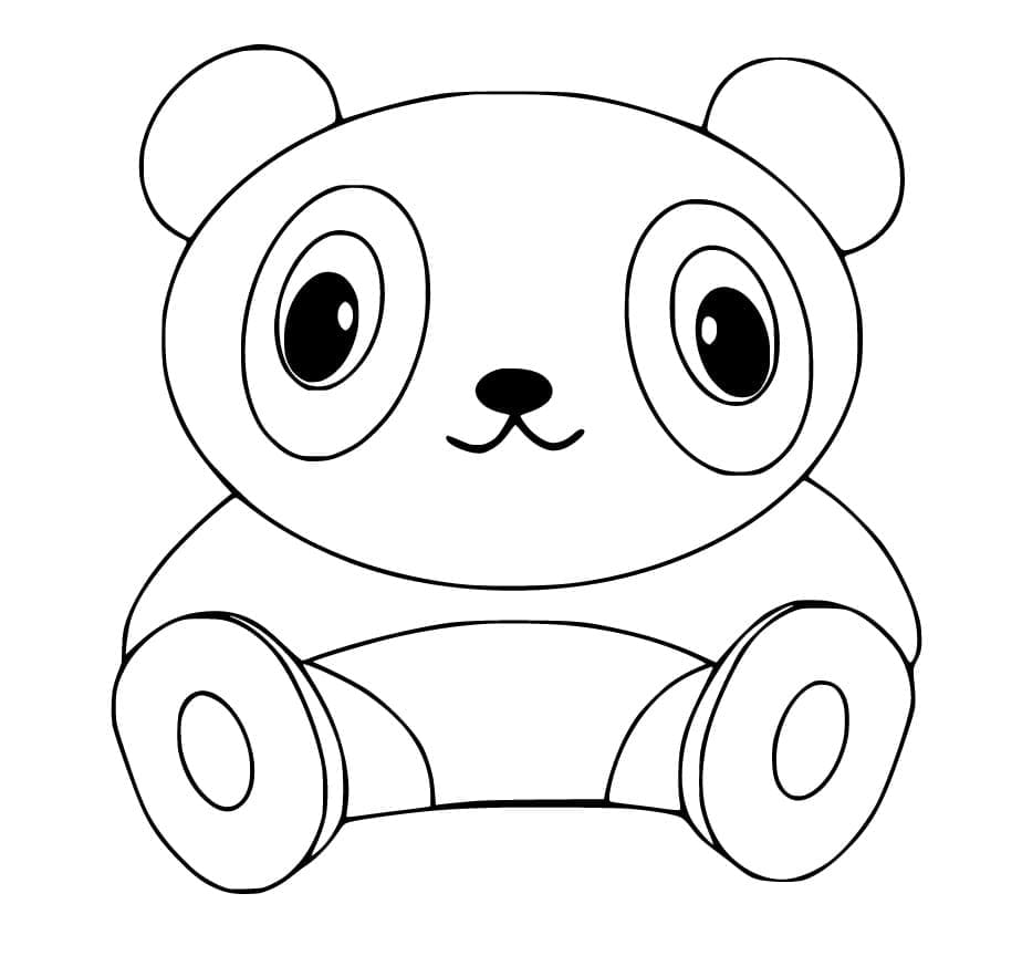 Baby Panda Siddende Tegninger til Farvelægning