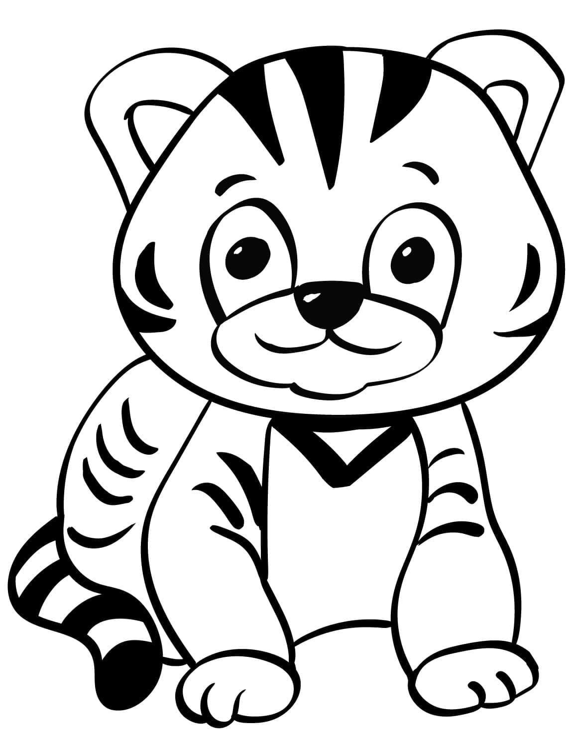 Baby Tiger Tegninger til Farvelægning