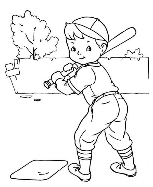 Baseball For Drenge Tegninger til Farvelægning
