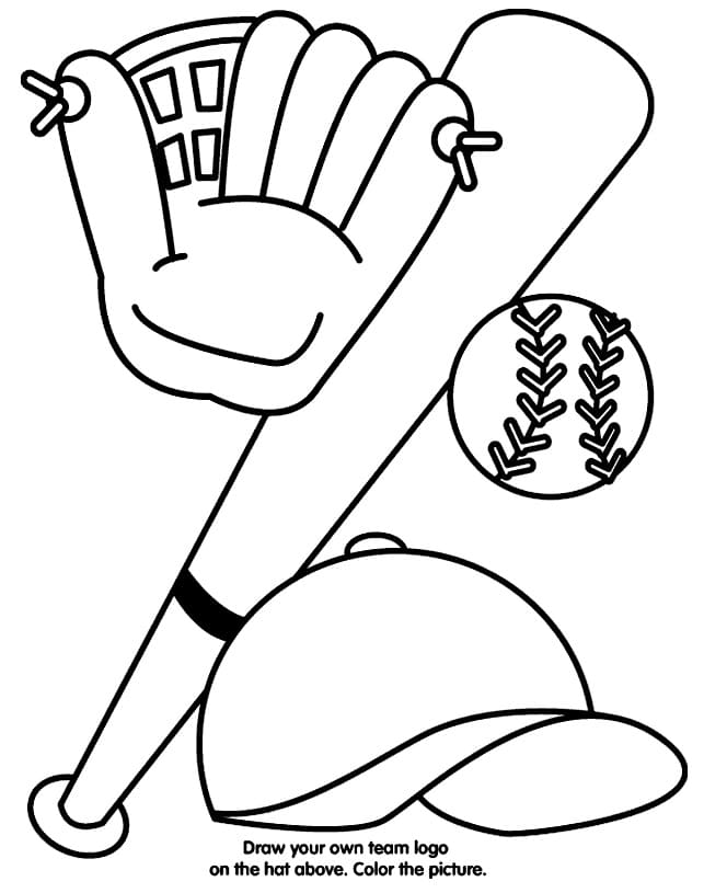 Baseball Sport Udskrivbar Tegninger til Farvelægning